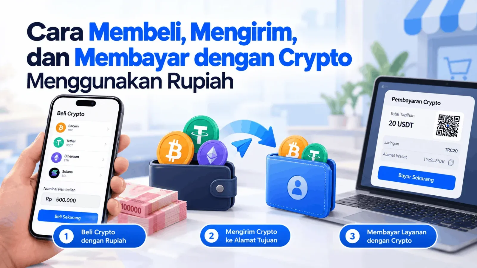 Cara Membeli, Mengirim, dan Membayar Crypto dengan Rupiah