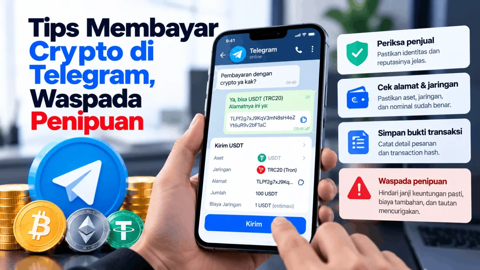 Tips Membayar Crypto di Telegram dan Menghindari Penipuan